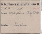 Etiketten zu Kieselsinter (NHMW-MIN-Ap540)
